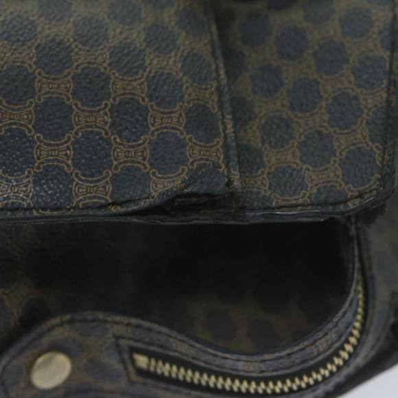 CELINE Macadam Canvas Hand Bag PVC Brown Black Auth 64827 - Picture 7 of 16